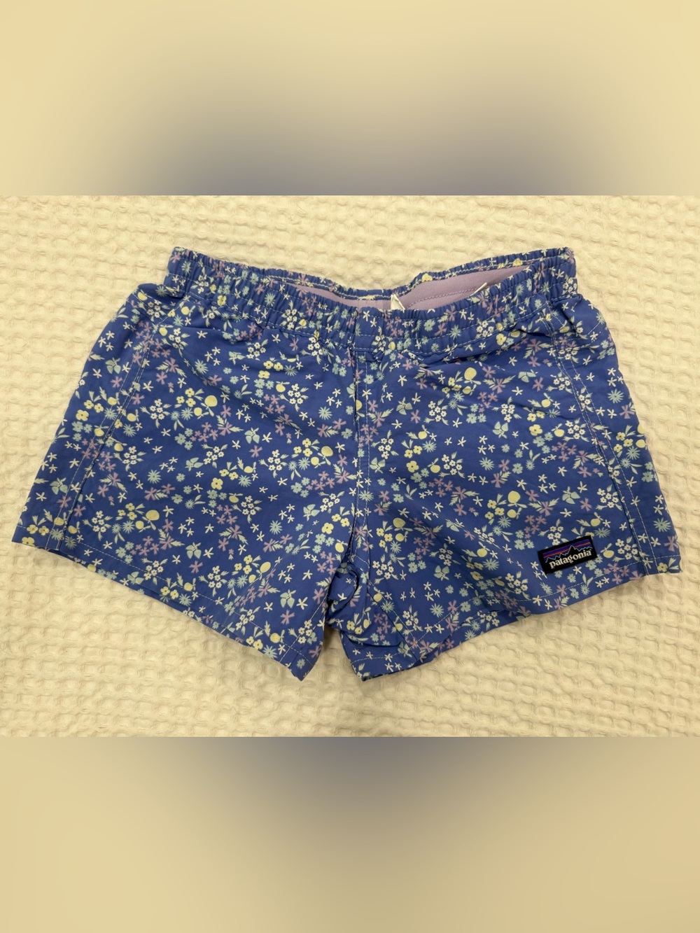 Patagonia Blue Floral Athletic Shorts